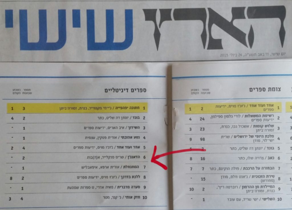 The Settler makes Israel’s bestseller list!
